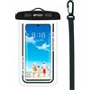 NONE Custodia Impermeabile UNICO WJ1248 IPX8 per Telefono, Subacquea fino a 30M, Design a Strisce su 3 Lati, Sacchetto Protettivo con Cordino, Nero, RoHS