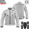 KEMITOUR KEMIMOTO Giacca da moto da uomo estiva in morbida rete con protezioni certificate CE, abbigliamento traspirante per ciclismo