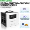 DATOUBOSS Centrale elettrica portatile DATOUBOSS 1000W/2009Wh con doppia presa EU, display, interfacce Type-C e USB per uso esterno.
