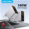 Vention Caricatore GaN Vention 140W con Display Intelligente, Caricatore USB C per iPhone 16 15 14 Xiaomi Samsung Galaxy Laptop e Telefono