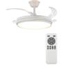 NONE Ventilatore da Soffitto con Luce LED Dimmerabile, Motore DC Silenzioso, 6 Velocità, 4 Pale Trasparenti, Funzione Inversione Estate/Inverno e Telecomando per Soggiorno o Camera da Letto