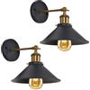 Mckalen Set di 2 Applique da Parete in Stile Industriale Vintage, Lampada da Parete in Metallo Nero e Oro, Applique con Braccio Orientabile, Lampadina Non Inclusa, per Camera da Letto e Soggiorno