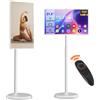 NONE TV Smart Portatile da 21,5 Pollici per Arredamento Casa, TV Android con Ruote e Altezza Regolabile, Schermo Touch 60Hz 1080P, Batteria 8000mAh, Fotocamera 13MP, 6G+128G, Regalo per le Feste