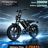 Zylvro Bicicletta Elettrica POWBEN V20, Motore 2000W, Velocità Massima 50km/h, Batteria 52V 15Ah, Pneumatici 20×4.0, Cambio a 7 Velocità SL-TX30-7R, E-Bike per Adulti