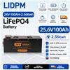 Lidpm Batteria al Litio LiFePO4 Nuova di Zecca 12V 24V 100Ah 200Ah 300Ah 400Ah con BMS 100A, oltre 6000 Cicli, per Inverter Solare, Camper, Nautica - Disponibile in Magazzino UE, PL, UA