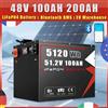 i battery stone Batteria LiFePO4 48V 50AH 100AH 200AH di Grado A, 6000 Cicli, con BMS Bluetooth Integrato per Accumulo Solare, Camper, Golf Cart, Barche e Motori