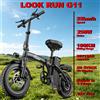 NONE Bicicletta elettrica pieghevole Look Run G11, pneumatici All-Terrain, motore da 250W, batteria 36V13AH, e-bike pieghevole, bicicletta elettrica da città per adulti.