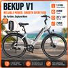 BEKUP V1 City E-Bike, Telaio in Metallo a Scavalco da 26'', Batteria Rimovibile 36V 14.5Ah, Motore 250W 45Nm, Autonomia 75km, Sistema a 7 Velocità, Freni a Disco, LUCCHETTO PER BICI INCLUSO