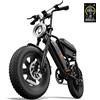 Urlife T16 Peak Bicicletta Elettrica 250W per Adulti, Batteria Rimovibile 48V, Velocità 25KM/H, Pneumatici Standard 16''x3.0'', E-bike a 7 Velocità