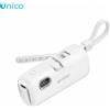 UNICO Mini Power Bank 5000mAh, Ricarica Rapida 22.5W, Bianco Elegante, con Supporto, Cavo Dati e Display Digitale