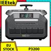 NONE Stazione di Alimentazione Portatile IEETek P3200, Batteria LiFePO4 da 2048Wh, Uscita a Onda Sinusoidale Pura da 3200W, Potenza di Picco da 6400W, Ricarica Rapida in 1.5H, Ingresso Solare da 1000W,