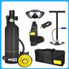 NONE Set Completo Bombola Subacquea Mini da 1L, Bombola d'Aria Portatile ad Alta Pressione 3000 PSI con Pompa Manuale, Serbatoio per Respirazione Subacquea di 15-20 Minuti per Immersioni e Snorkeling