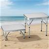 NONE Tavolo da campeggio pieghevole in alluminio, altezza regolabile 26-56 cm, 45x60 cm, leggero e stabile per picnic, giardino e balcone