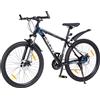 Vankel Sinaopus MTB Mountain Bike 26/27,5 pollici, cambio professionale a 21 velocità, sistema di freni a doppio disco, forcella ammortizzata anteriore, bicicletta resistente per adulti, per uomo e donna,