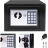 NONE Cassaforte elettronica piccola e sicura Cassaforte digitale da 4,6 litri per bambini Cassaforte da parete Cassaforte elettronica con PIN e chiavi per uffici, hotel, casa, chiusura a doppio bullone,