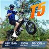 Urlife T5 Peak 1500W Bici Elettrica da Montagna 48V13Ah con Batteria Rimovibile, Pneumatici Fat 20"*4", E-bike Pieghevole per Adulti, Bicicletta Elettrica da Fuoristrada e Pendolarismo