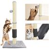 NONE Tiragraffi multifunzionale in sisal da 80 cm, spazzola per massaggio integrata e palla giocattolo appesa, base in peluche stabile da 40x40 cm, protegge i mobili dai graffi dei gatti domestici