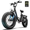 URLIFE E20 PRO Bici Elettrica ad Alta Potenza 1500W, Pneumatici Fat 20×4, 7 Velocità, Batteria al Litio Rimovibile 48V 15.6Ah, Autonomia Super Lunga, Doppio Ammortizzatore, Freno Idraulico, E-bike da