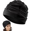 LOZTBUE 1 cappello da donna per PC, cuffia da nuoto in tessuto di nylon, cuffia da nuoto oversize, comoda elasticizzata, per mantenere i capelli in stile (nero)