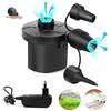 JOPHEK Pompa ad Aria Ricaricabile, DC12V/AC 230V Elettrica Portatile Con 3 Ugelli per Piscina, Campeggio, Giocattoli Gonfiabili (Senza Batteria)