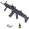 ECOMMUR Fucile Vigor 8902BK Tipo Scar-L | Pacchetto pistola Airsoft (pallini in PVC). Arma a molla ad aria compressa. Calibro 6 mm (potenza: 0,72 joule)