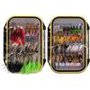 Bassdash Pesca Mosche Artificiali Esche Set Assortimento di Mosche Trota Bass con Fly Box Pezzi con Mosche secche/bagnate, ninfe, Stelle filanti, Popper