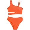 Generico Costume Due Pezzi Ragazza,Costume da Bagno Due Pezzi per Bambine Bikini Tankini Tinta Unita Costume da Bagno Estivo da Spiaggia