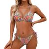 Generico Bikini Donna Brasiliana, Costume Donna Due Pezzi, Floreale con Laccetti Costume da Bagno con Stampe Miste per Le Calde Estati E Le Vacanze al Mare