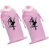 GETAJGHSD Borsa per Scarpe da Ballo in Raso Rosa 2 Pezzi Leggera e Portatile Coulisse per Danza e Balletto 13x27cm Sacchetto Organizer per Scarpe da Danza