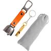 APGLSXY Tone and Set con cinturino in PU e clip in metallo, 140 x 35 mm, accessorio portatile per campeggio, passeggiate, campeggio, attività all'aperto, confezione di accessori per il trasporto, clip