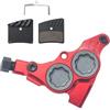 KUAWDON Pinza Freno a Disco Idraulico a Montaggio Piatto a 4 pistoncini per Bici da Strada MTB Kit Bicicletta con Barra Piatta Colori Multipli(4 Piston Red)