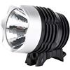 Domary Luce Anteriore per Bici da Esterno Lampada Frontale a LED Premium con Supporto per Cinturino in Gomma Sicurezza in Bicicletta Notturna Plastica Nera 5,6 X 4,3 Cm