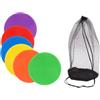predolo per Pavimento in PVC Antiscivolo, Coni Rotondi Piatti per Allenamento in Palestra, Calcio, con Borsa portaoggetti, 6 Pezzi