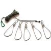 MERRYHAPY Set 2 Pezzi di Lucchetti per Pesca in Acciaio Inossidabile da 5 Metri con 5 Ganci e Chiusura a Filo, Resistente alla Ruggine, per Attrezzature da Pesca in Mare Stile Stili Multipli