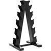 PurpleMinder Supporto per pesi a 5 livelli, a forma di A, spazio per 5 paia di manubri, portata 100 kg, nero, 34 x 32 x 65 cm