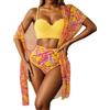 Generico Bikini Donna Brasiliana, Costume da Bagno Donna, Costume da Bagno Snellente da Tropicale con Stampa Floreale E Foglie Bikini A Tre Pezzi Tankini per