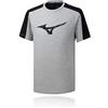 Mizuno Heritage Tee 2 - Maglietta da Uomo, Uomo, T-Shirt, K2GA950205S, Grigio/Nero, S