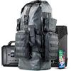 Mission Darkness Dry Shield Faraday Backpack 40L // Waterproof Tactical Backpack with MOLLE Webbing & Packs // Signal Blocking, Anti-tracking, EMP Shield, Data Privacy for Mobile Devices & Electronics