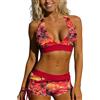 Generico Bikini Donna Push Up, Costumi da Bagno da Donna, Costume da Bagno Tankini con Stampa Floreale Slip Bikini Regolabile Top Abbinato Perfetto per La Spiaggia Estiva