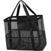Jeanoko Borsa da Spiaggia in Rete Borsa da Nuoto per Piscina Grande e Resistente per Vacanze in Famiglia, Giocattoli Ed Elementi Essenziali in Nylon 42x20x39 Cm (Nera)