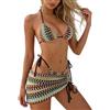 Generico Costume Donna Bikini, Costumi da Bagno Donna, Costume da Bagno da Spiaggia A Tre Pezzi Tankini Bikini A Righe Colorate con Coulisse E Lacci Laterali