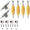 AHANDMAKER Set di attrezzi standard da 19 pezzi, mini accessori per skateboard, include 4 ruote, 2 telai in lega, 1 cacciavite per skateboard, camion, colore bianco