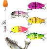 Generico Esche Glide Per Bass 5 Pezzi Swimbait Snodato Lento Affondamento Con Ami