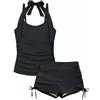 Generico Costume Bambina 2 Pezzi Mare,Costume da Bagno Bikini A Due Pezzi per Bambine con Stampa Floreale Top Tankini con Volant E Pantaloncini Ideale per Bambine Piccole