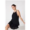 Tezenis Canotta Regolabile In Tela Crepe Donna Nero