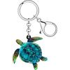 RAIDIN Acrilico carino oceano animale granchio squalo tartaruga portachiavi vita marina gioielli regali per le donne auto borsa chiave (tartaruga E)