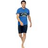 LOTTO homewear Pigiama Uomo Cotone Estivo Corto Sportivo Pantaloncino Maniche Corte Comodo (IT, Testo, XXL, Regular, Regular, Blu 151)