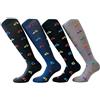 CriCri Socks 4 Paia Calze Uomo Lunghe in Fresco Cotone Leggero e Mercerizzato Alta Qualità Made in Italy - Taglia Unica (Combinazione 3)