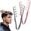 KOQAIIZ 2 Pezzi Pettine Denti Larghi, Pettine Volumizzante Capelli, Pettine Texture, Pettine Capelli Mossi, Pettine Easy Style, per Uomini e Donne (Grigio + Rosa)