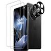 Xunzii Pellicola Protettiva per OnePlus 13 5G, con Nero Protezione Lente Fotocamera, 3D Anti-Graffio Vetro Temperato Film, Durezza 9H Vetrino Protezione Schermo [2+2 Pezzi]